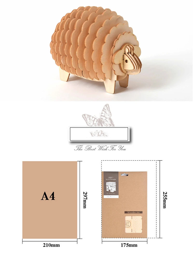 Train Model 3D Wooden Puzzle Toy Assembly Animal Model Building Kits for Children Adults Teen Birthday Gift Wooden Building Toys