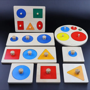 Wooden Puzzle Montessori Toys For Kids Children Geometric Shape Peg Puzzle Educational Sensory Activity Baby Toys 2 3 4 5 6 Year