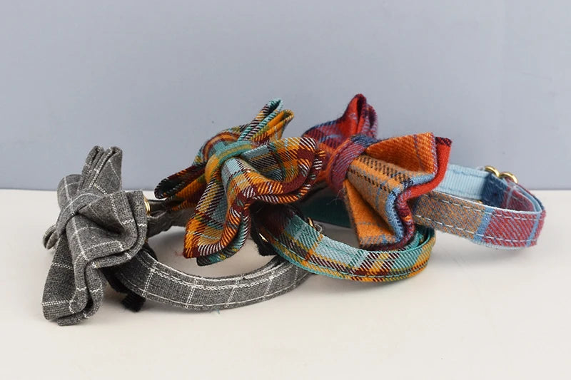 Cat Collar Bowknot Adjustable Safety Personalized pet collar Customized Name Soft