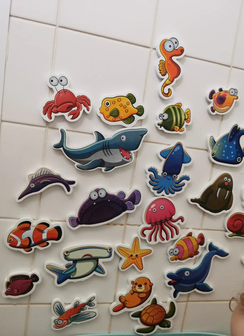 Baby Bathroom Toys Soft EVA Paste Early Educational DIY Puzzles Toys Animal Sticker Bath Baby Water Toys for 0 12 Months 1 Years