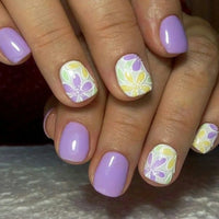 24pcs Blue Heart Press-On Nails – 3D Valentine’s Design | Short Square Ballet Fake Nail Set for Women & Girls