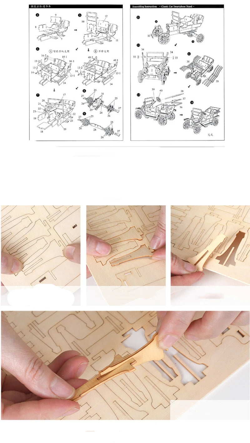 Train Model 3D Wooden Puzzle Toy Assembly Animal Model Building Kits for Children Adults Teen Birthday Gift Wooden Building Toys