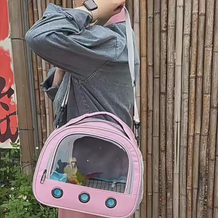 Foldable Cat Dog Bird Rabbit Carrier Bag With Thick Cotton Cushion Pet Aviation Backpack Anti-suffocation Portable Travel Bag